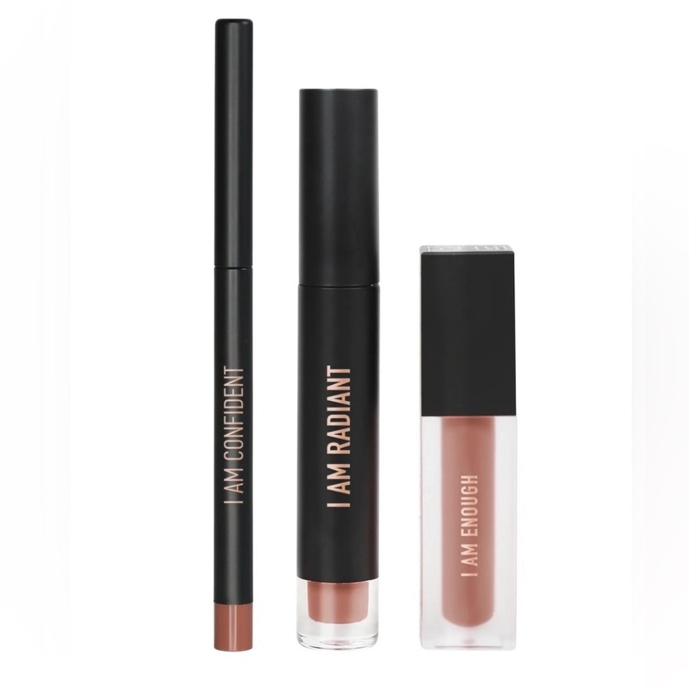 RealHer Lip Kit - Take On The World - Liquid Lipstick, Gloss and Lip Liner Nudes